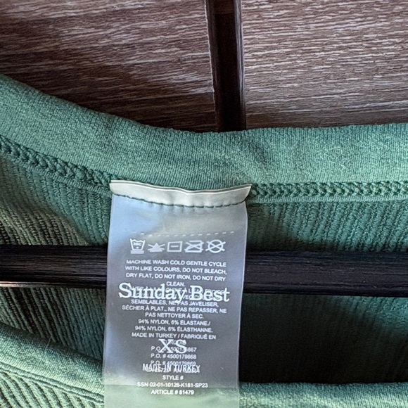 Sunday Best Deep Green Ribbed Tank Top - Picture 2 of 3